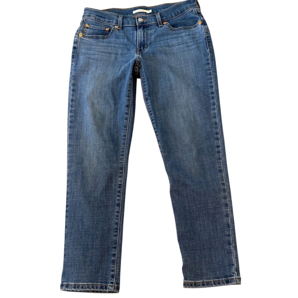Levis Womens Jeans Boyfriend Blue Denim Size 27 Medium Wash Tapered Leg